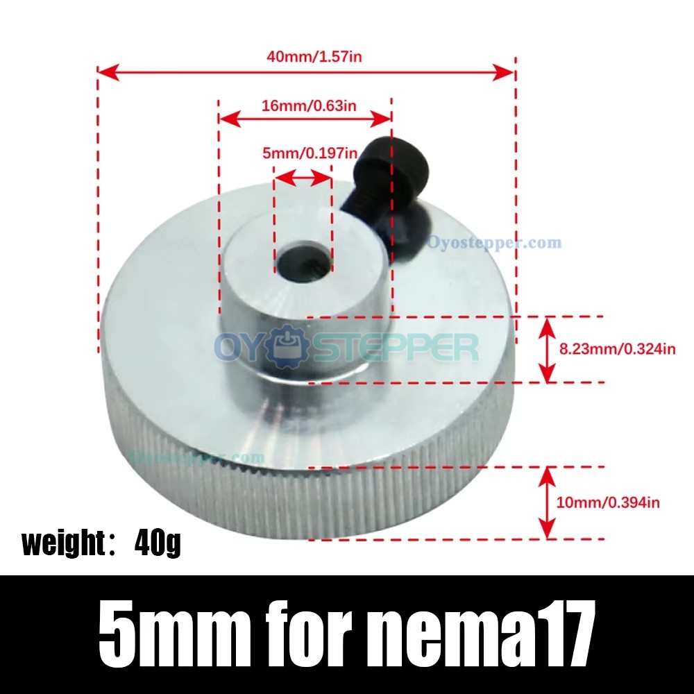 5mm/ 6.35mm/8mm/14mm Aluminum Alloy Stepper Motor Handwheel for Nema 17 Nema 23 Nema 34